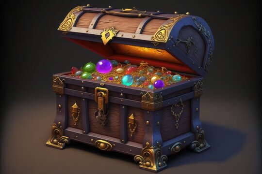 Treasure Chests. Generate A Collection Of Treasure Chests, Filled With Gold, Jewels, And Other Valuable Items, Found In Dungeons Generative Ai