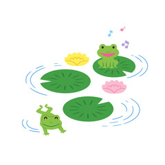 ËìÆ„ÅÆËëâËä±„Å®„Ç´„Ç®„É´„Åü„Å°