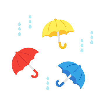 雨と3本の雨傘.