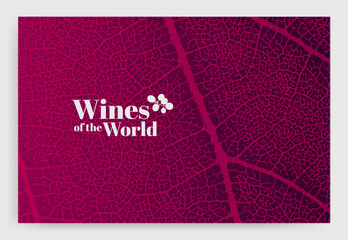 Template with vine leaf texture background. Vegetable background. Vector illustration