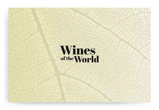 Template with vine leaf texture background. Vegetable background for wine designs. Vector illustration