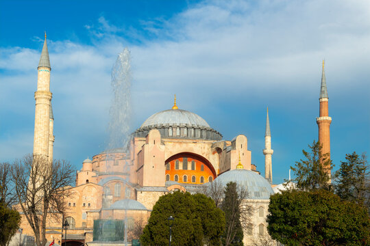 Hagia Sophia in Istanbul. The world famous monument of Byzantine architecture. Turkey.