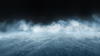 Fototapeta  Hockey ice rink sport arena empty field - stadium obraz