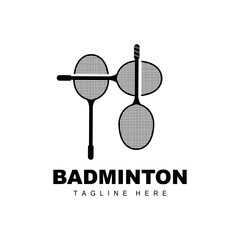 Badminton Logo, Sport Game Vector With Shuttlecock Racket, Sport Branch Design, Template Icon