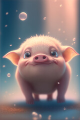 Little happy piglet 