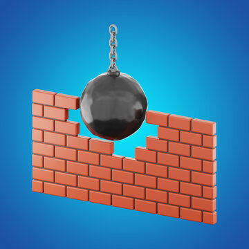 Premium Construction break down wall icon 3d rendering on isolated background © Alper