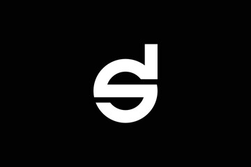 Fototapeta Creative minimal style professional initial letter d s logo design template on black background obraz