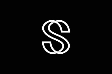 Creative minimal style professional initial letter S logo design template on black background