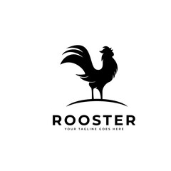 Fototapeta na wymiar elegant drawing art rooster, chicken body logo design illustration.