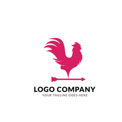 Fototapeta na wymiar elegant drawing art rooster, chicken body logo design illustration.