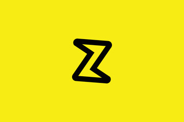 Minimal and creative initial letter z mark logo template on yellow Background - obrazy, fototapety, plakaty