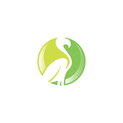 Heron logo design. Flamingo icon illustration vector, logo design inspiration