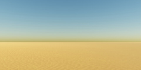 Fototapeta na wymiar A desert landscape with horizon dust. 3d render