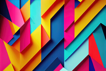 Fototapeta Colorful origami paper as abstract wallpaper background (Generative AI) obraz