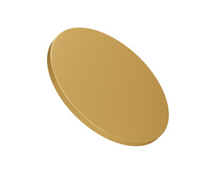 3D golden coin isolated on transparent background PNG file format.