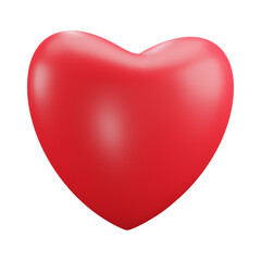 3D heart shape isolated on transparent background PNG file format.