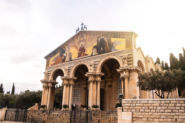 Fototapeta premium Church of All Nations in Jerusalem. Basilica of Agony of Lord.