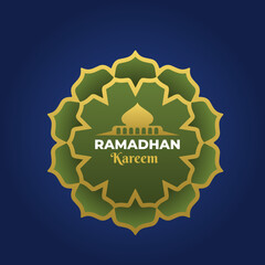 Islamic ramadan kareem design mandala flower style illustration