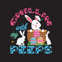 Easter day retro T shirt design / print template