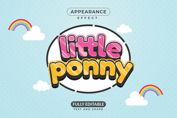 Editable Vector Text Effect Little Ponny Name For Branding, Mockup, Social Media Banner, Cover, Book, Games, Title