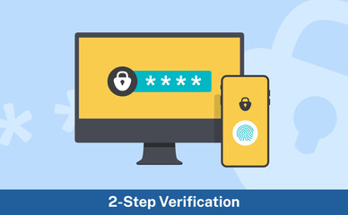 Phone and Computer Two Step Verification, Two Factor Security Icon Set