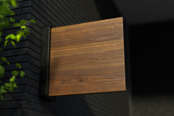 Blank signboard shop mockup