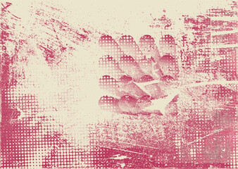 Aesthetic dotted design element. Duo tone poster . Modern art .Abstract composition . Half tone background. Halftone dots texture effect .Contemporary vector design