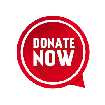 Donate now button. Donate Now Seal, Mark, Label Design. Vector illustration.