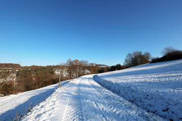 Fototapeta na wymiar Winter landscape on a clear sunny day