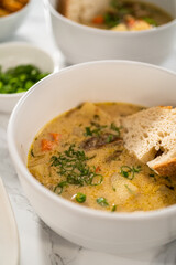 Creamy wild mushroom soup