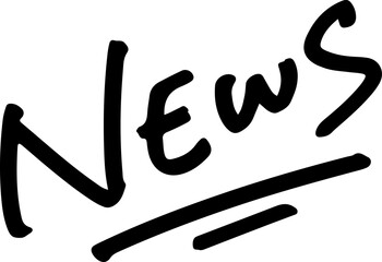 NEWSのアイコン。手書き文字のベクター素材。