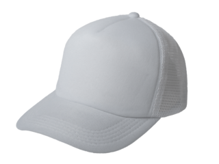 White trucker cap hat mockup template