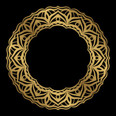 vintage round abstract flower border graceful design ornament