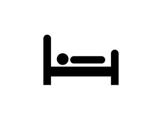 Man in bed icon. Human vector sleeping, sleep and rest concept isolated on white background