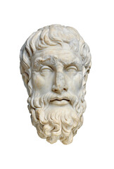 Antique classic greek philosopher head isolated - obrazy, fototapety, plakaty