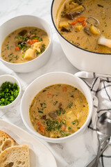 Creamy wild mushroom soup