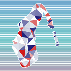 Aitutaki vector illustration. Aitutaki design on gradient stripes background. Technology, internet, network, telecommunication concept. Authentic vector illustration.