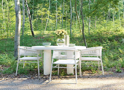 Chairs and table for outdoor dining