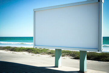 Billboard on a beach, Generative AI