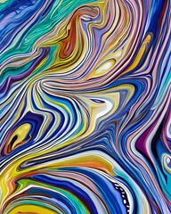 Generative AI, ornate multi-colored paint streaks, acrylic ink soft streaks in the style of marbling and ebru