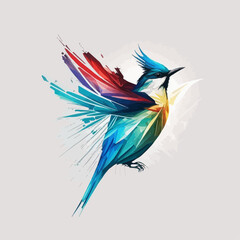 Fototapeta premium Bird Logo abstract design. Vector illustration on a light background