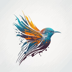 Bird Logo abstract design. Vector illustration on a light background