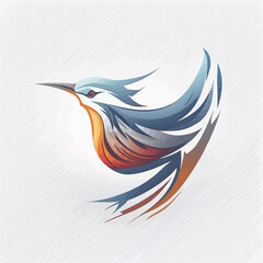 Obraz premium Bird Logo abstract design. Vector illustration on a light background