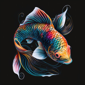 Rainbow Koi Fish - Generative AI