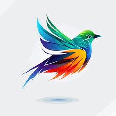 Bird Logo abstract design. Vector illustration on a light background