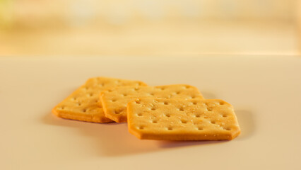 Crackers on natural light background.