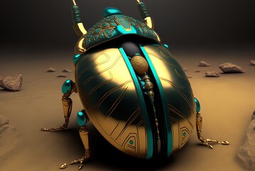 Ancient Egyptian scarab beetle Generative AI