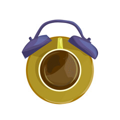 vector illustration of coffee. morning coffee, drank coffee and woke up, coffee as a morning alarm clock. illustration of a coffee drink