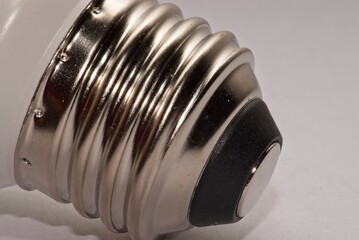 Metal screw base of a light bulb