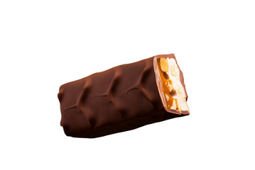 Levitating candy bar. Clipping path. Full depth of field. Transparent file.